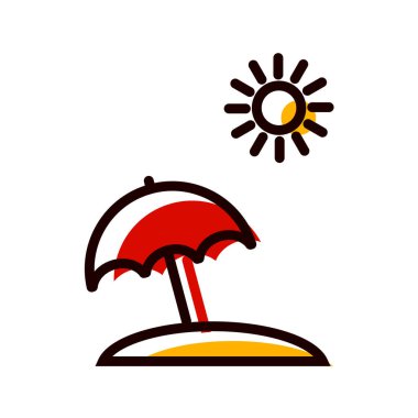 Yaz mevsimi simgesinin vektör illüstrasyonu