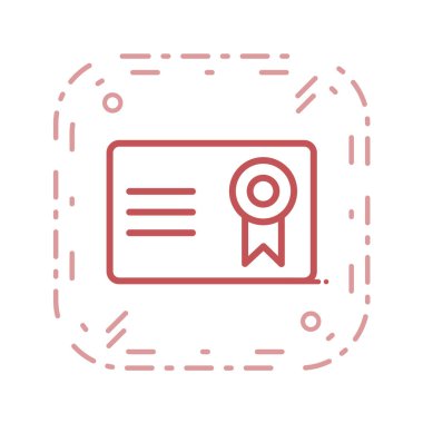 Sertifika vektör simgesi. Grafik ve web tasarımı için beyaz arkaplanda izole edilmiş resimler.