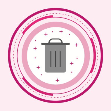 Çöp Simgesi Moda Biçimli Ayrı Arka Gruplandırılmış