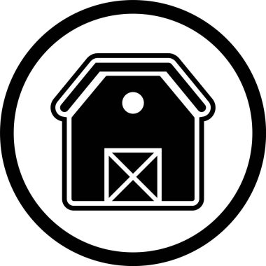 Moda Biçimli Ahır Simgesi İzole Arkaplan