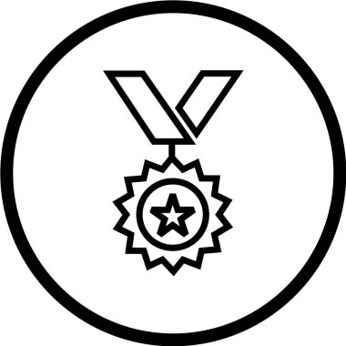 Beyaz arkaplanda madalya simgesi