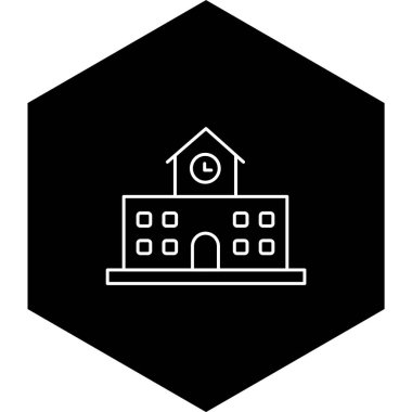 Moda Biçimli Okul Simgesi İzole Arkaplan      