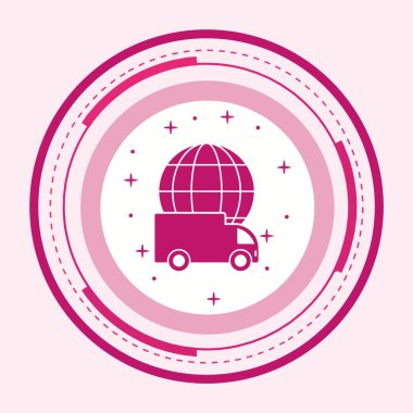 Moda Biçimli Küresel Teslimat Simgesi İzole Arkaplan