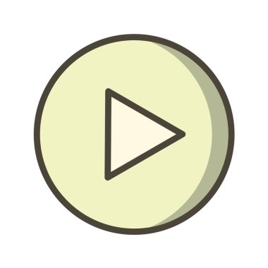 Multimedya düz simgesi beyaz arkaplanda izole edildi