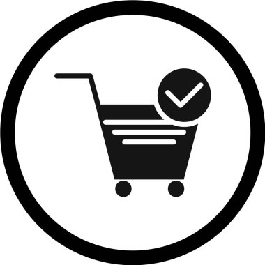 Alışveriş arabası simgesi, vektör illüstrasyonu