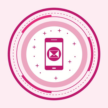  İleti Mobil Uygulama Simgesi Moda Biçimli İzole Arka Gruplandırma