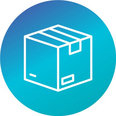 Basit mavi kutu simgesinin vektör illüstrasyonu