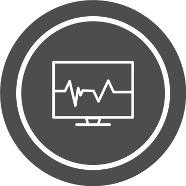 Kardiyogram ikonu, vektör çizimi. düz tasarım biçimi