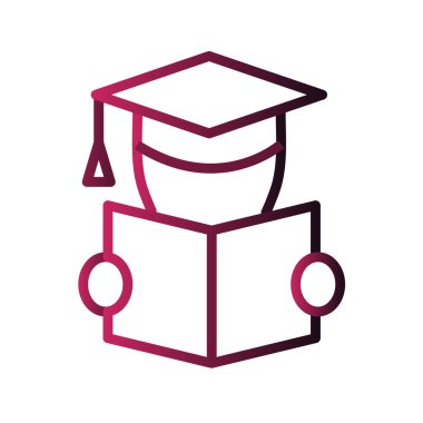 kitap eğitimi ve öğrenme ikonu vektör illüstrasyonu