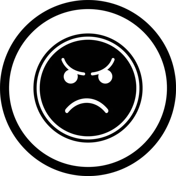 Angry Emoticon Ikona Trendy Style Izolowane Tle — Wektor stockowy