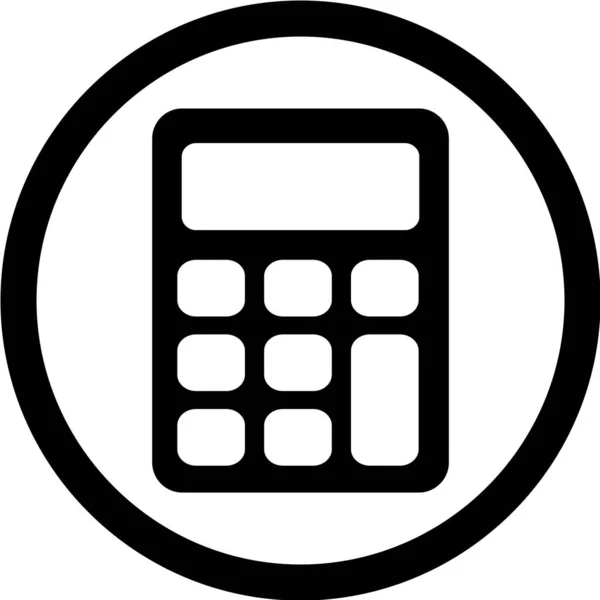 Ikona Wektora Kalkulatora Czarny Ilustracja Izolowane Białym Tle Dla Grafiki — Wektor stockowy