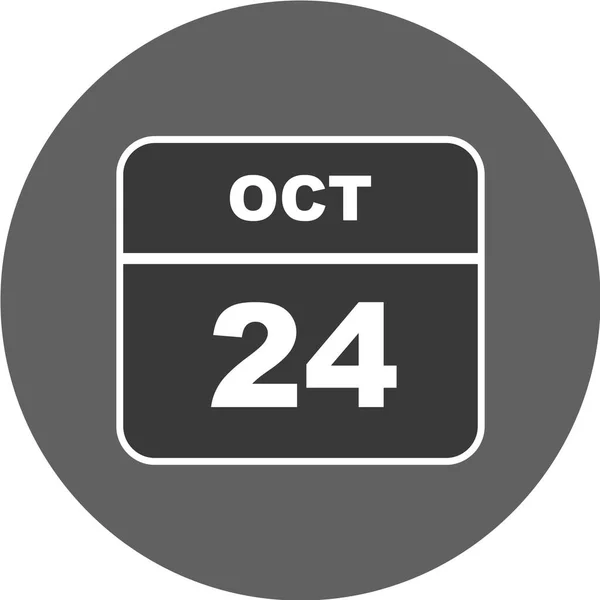 Kalendář Datem Října — Stockový vektor