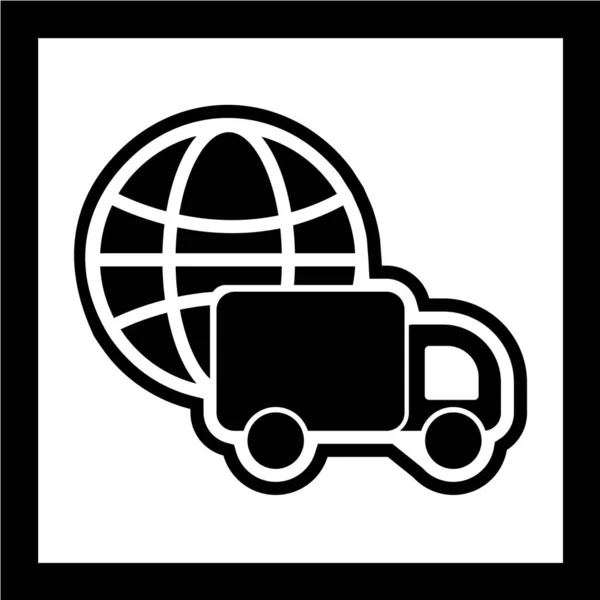 Levering Vrachtwagen Pictogram Vector Illustratie — Stockvector