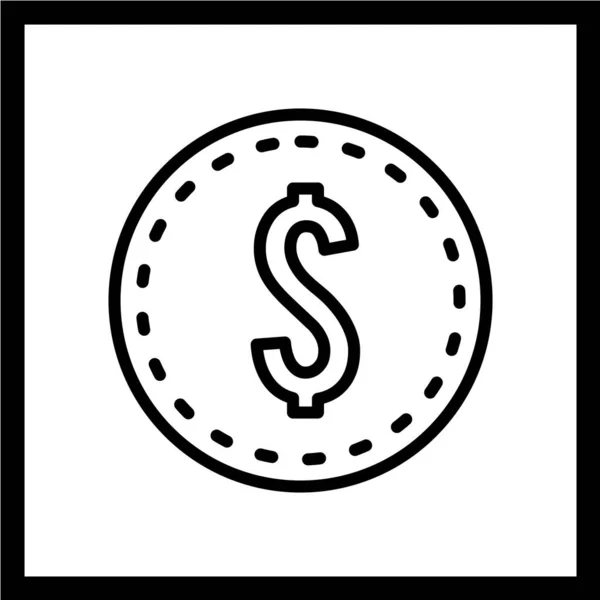 Иконка Доллара Векторная Иллюстрация Стиль Плоского Дизайна — стоковый вектор