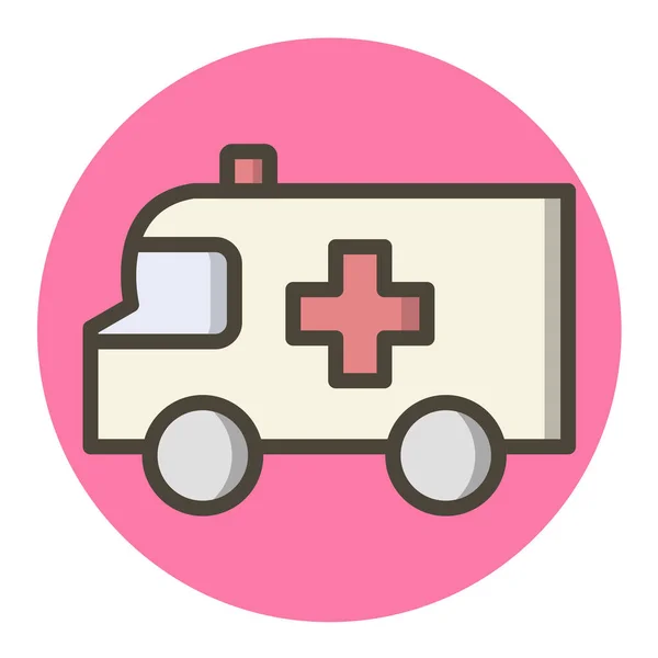 Krankenwagen Flaches Symbol Vektor Illustration — Stockvektor
