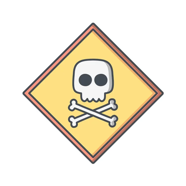Skull Crossbones Icon Danger Symbol Vector Illustration — Stock Vector