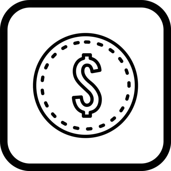 Доллары Икона Монет Модном Стиле Изолированный Фон — стоковый вектор