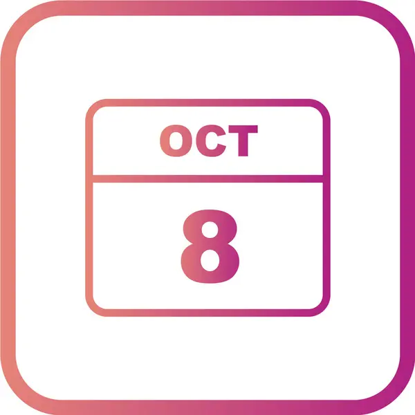 Calendário Com Data Outubro —  Vetores de Stock