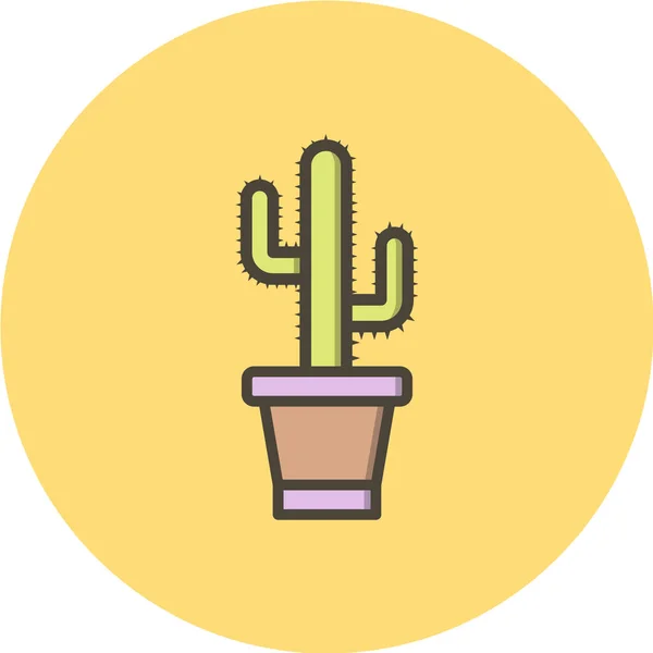 Illustration Vectorielle Icône Web Cactus — Image vectorielle
