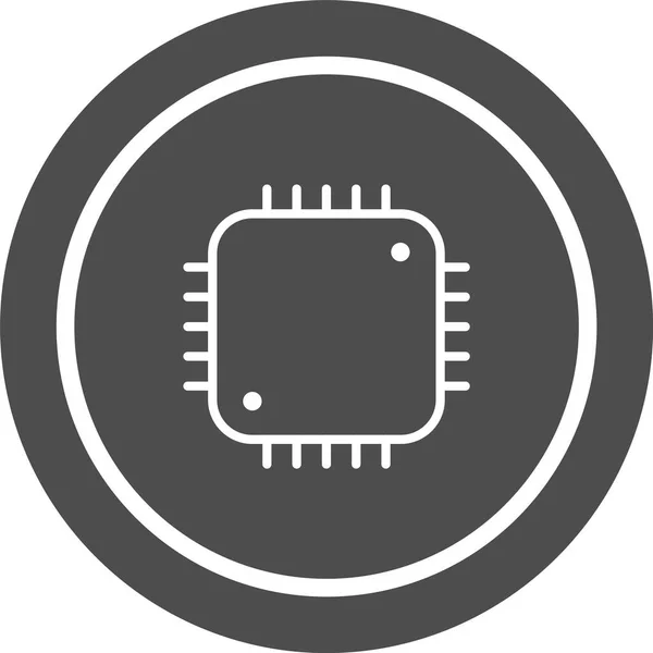 Ícone Processador Estilo Moda Fundo Isolado — Vetor de Stock