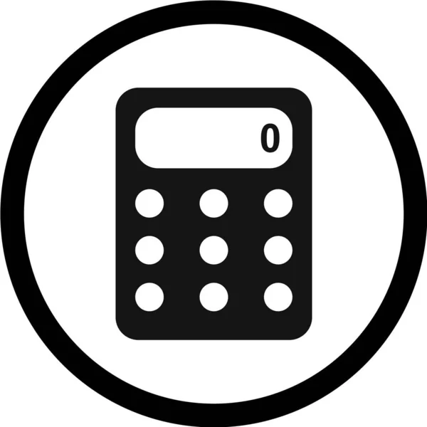 Calculadora Icono Vector Blanco Negro — Archivo Imágenes Vectoriales