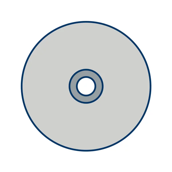 Multimedia Plat Pictogram Geïsoleerd Witte Achtergrond — Stockvector