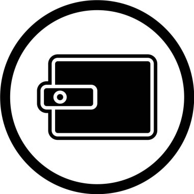 Para ikonlu cüzdan. vektör illüstrasyonu