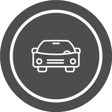 Araba vektör simgesi. Otomobil taşıma işareti.