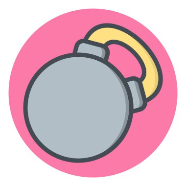 Kettlebell Simgesi Moda Biçiminde İzole Arkaplan