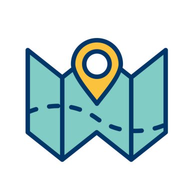 vektör illüstrasyon simgesi, harita ve iğne 