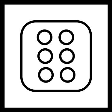noktalı kare vektör illüstrasyonu, basit simge