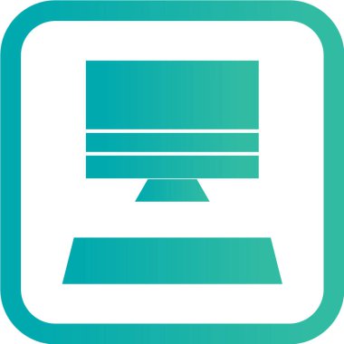 Beyaz arkaplanda düz bir bilgisayar simgesi