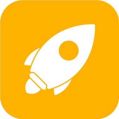 Uzay gemisi çizimi, roket simgesi, uzay konsepti 