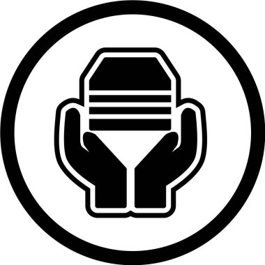 Bir araba simgesini tutan elin vektör çizimi