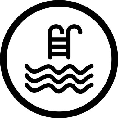 yüzme havuzu simgesi, vektör illüstrasyonu