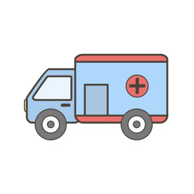 ambulans simgesi, vektör illüstrasyonu