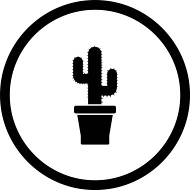  Kaktüs Simgesi Moda Tarzı İzole Arkaplan