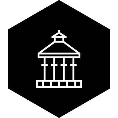 Moda Biçimli Veranda Simgesi İzole Arkaplan