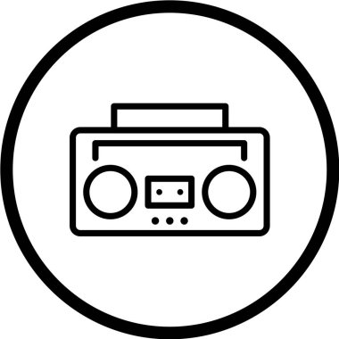 ses teybi vektör illüstrasyonu, basit simge