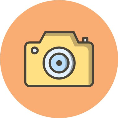 Fotoğraf Kamerası Simgesi. Vektör İllüstrasyonu