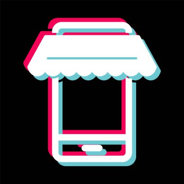 Çevrimiçi Alışveriş Simgesi Moda Biçimli İzole Arkaplan