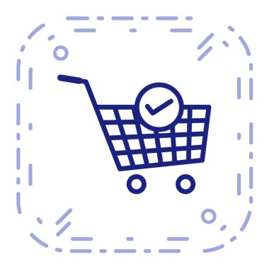 Alışveriş arabası simgesi, vektör illüstrasyonu