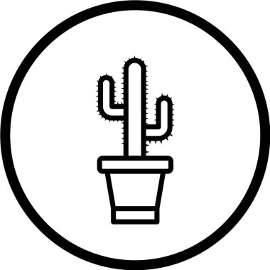 Kaktüs web simgesi vektör illüstrasyonu 
