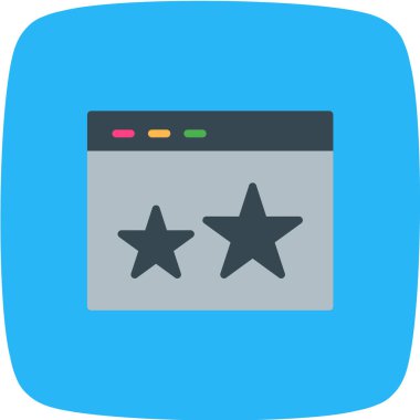 Basit simge, yıldızlı web sayfasının vektör illüstrasyonu 