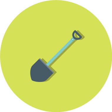 Kürek vektör simgesi. Bahçe malzemeleri tabelası.