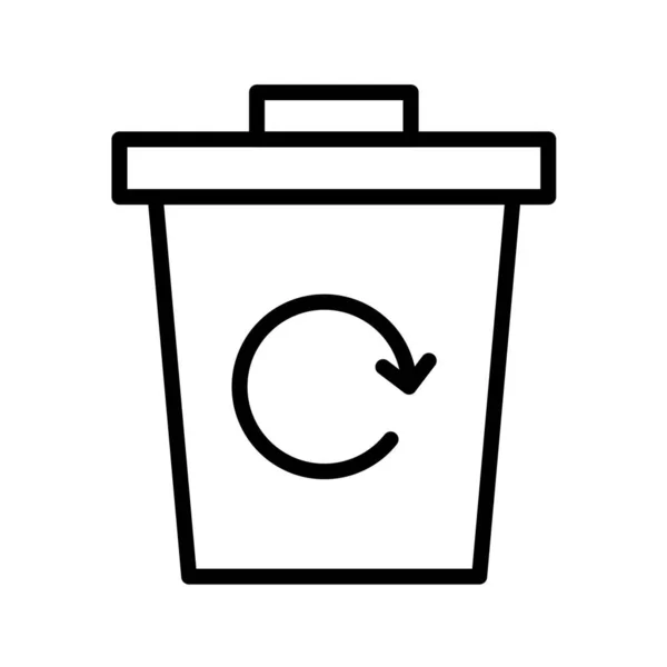 Icono Vectorial Trash Bin Line — Archivo Imágenes Vectoriales