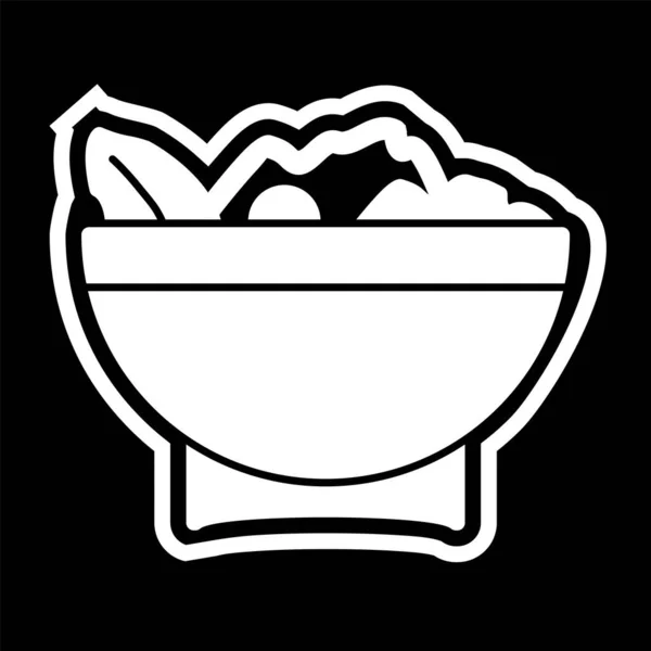 Icône Salade Dans Style Branché Fond Isolé — Image vectorielle