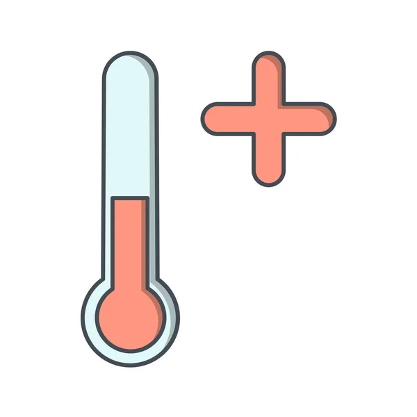 Icône Thermomètre Style Plat Isolé Sur Fond Blanc Illustration Vectorielle — Image vectorielle