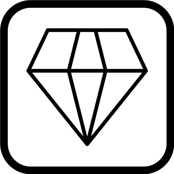 Ícone Diamante Preto Vetor — Vetor de Stock