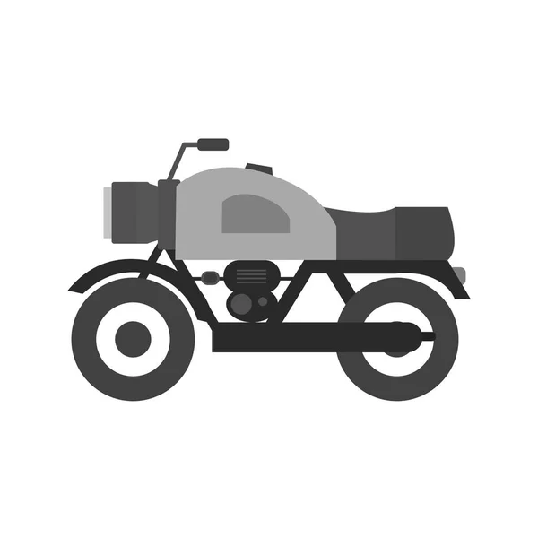 Иконка Мотоцикла Плоском Стиле Изолирована Белом Фоне Векторной Иллюстрации — стоковый вектор